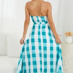 My Girl Sharis Dress - Green Gingham CLOTHING