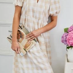 Into Fashion Shasta Dress - Beige Gingham 10 Into Fashion Shasta Dress - Beige Gingham