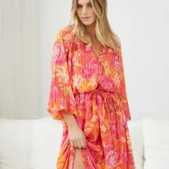 White Closet CLOTHING Sicilie Dress - Orange Floral