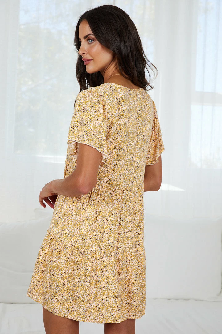 HQ Fashion Sparks Dress - Yellow Print 4 HQ Fashion Sparks Dress - Yellow Print