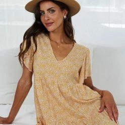 HQ Fashion Sparks Dress - Yellow Print