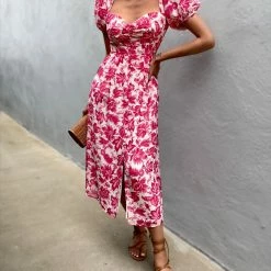 Runaway The Label (PremGroup) Stevie Midi Dress - Pink Floral