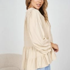 White Closet Abbey Top - Beige CLOTHING 9 White Closet Abbey Top - Beige CLOTHING