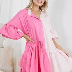 YH & Co (Chloe Yip) CLOTHING Tabbie Dress - Hot Pink