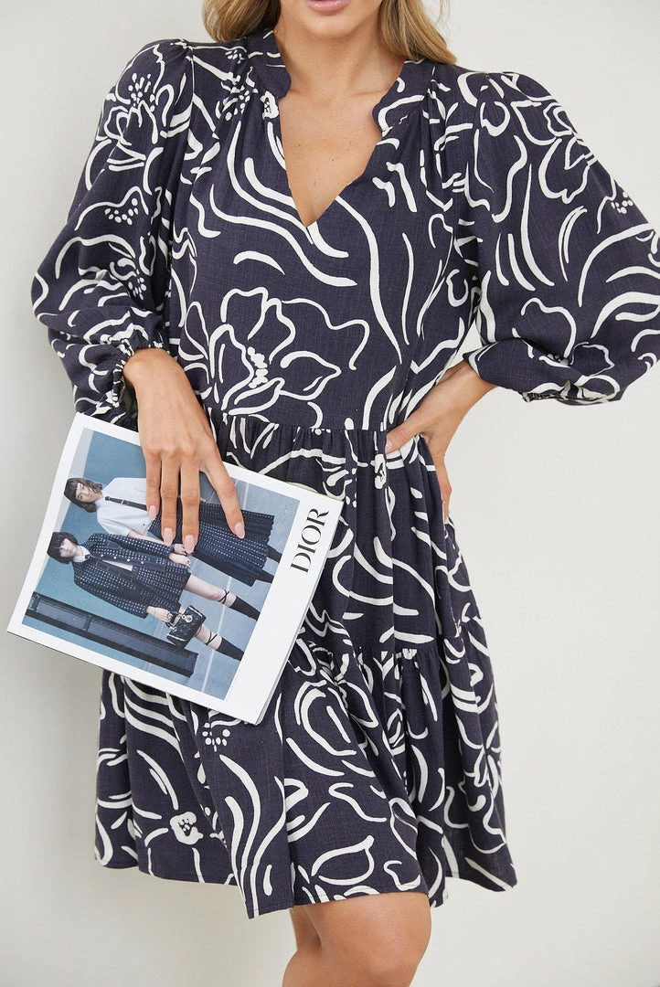 White Closet Tarzana Dress - Ink Print 6 White Closet Tarzana Dress - Ink Print