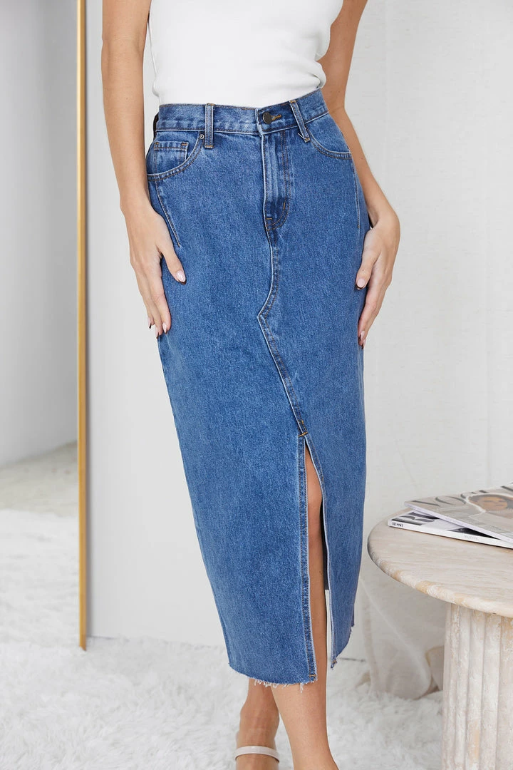 Paper Heart Tashia Skirt - Blue Denim 3 Paper Heart Tashia Skirt - Blue Denim