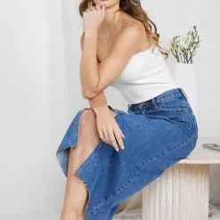 Paper Heart Tashia Skirt - Blue Denim 14 Paper Heart Tashia Skirt - Blue Denim