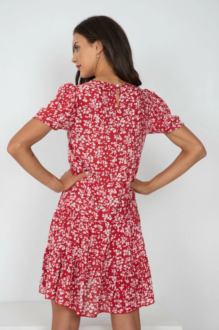 HQ Fashion Tassia Dress - Red Print CLOTHING 4 HQ Fashion Tassia Dress - Red Print CLOTHING