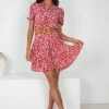 HQ Fashion Tassia Dress - Red Print CLOTHING