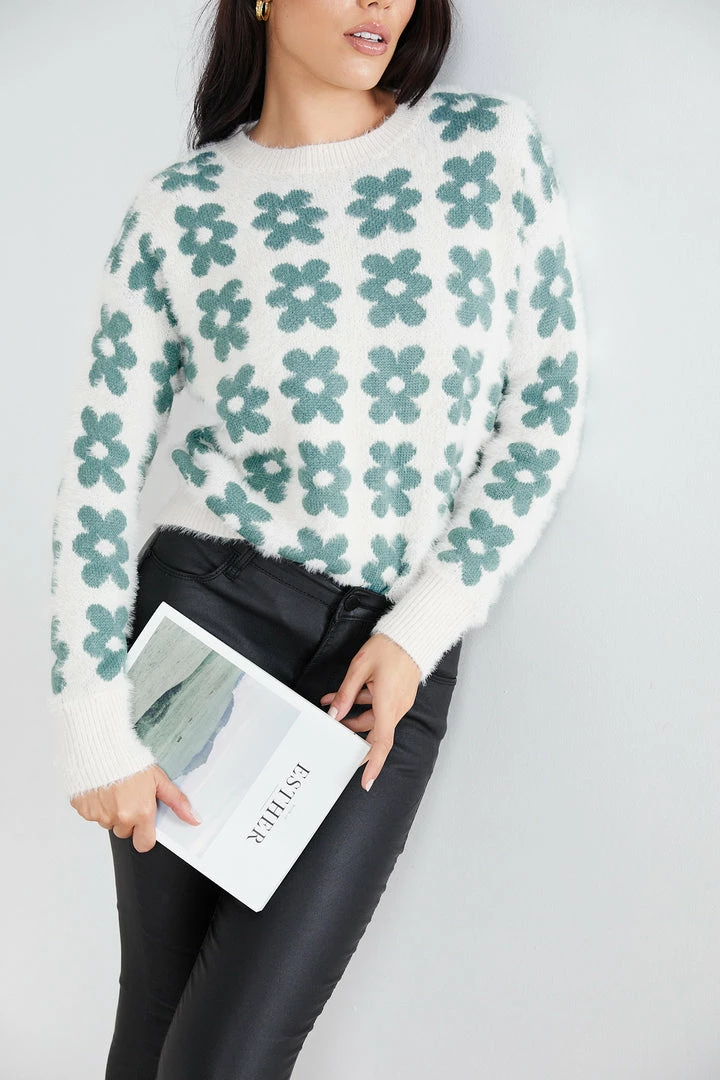 Miracle Fashion Tedynna Knit - Green Floral 3 Miracle Fashion Tedynna Knit - Green Floral