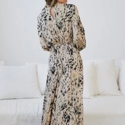 Dream House Tesia Dress - Beige Print