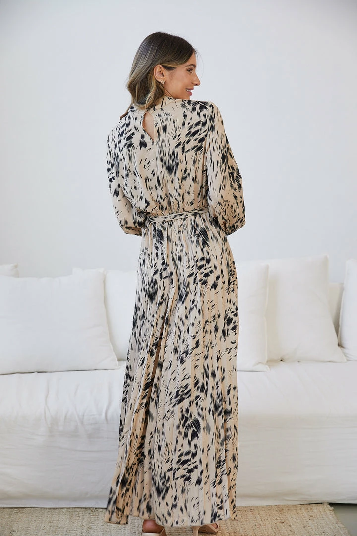 Dream House Tesia Dress - Beige Print 4 Dream House Tesia Dress - Beige Print