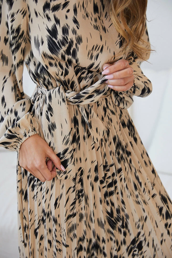 Dream House Tesia Dress - Beige Print 9 Dream House Tesia Dress - Beige Print