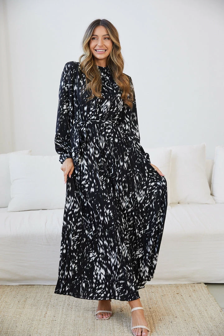 Dream House CLOTHING Tesia Dress - Black Print 3 Dream House CLOTHING Tesia Dress - Black Print