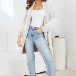 Pink Diamond Tima Cardigan - Beige Print 13 Pink Diamond Tima Cardigan - Beige Print