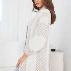 Pink Diamond Tima Cardigan - Beige Print 11 Pink Diamond Tima Cardigan - Beige Print