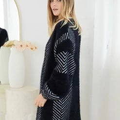 Pink Diamond Tima Cardigan - Black Print