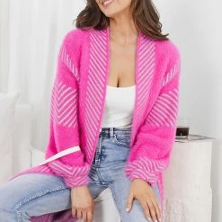 Pink Diamond Tima Cardigan - Pink Print