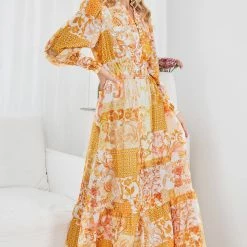Wild Ginger Tirzanna Dress - Yellow Print CLOTHING