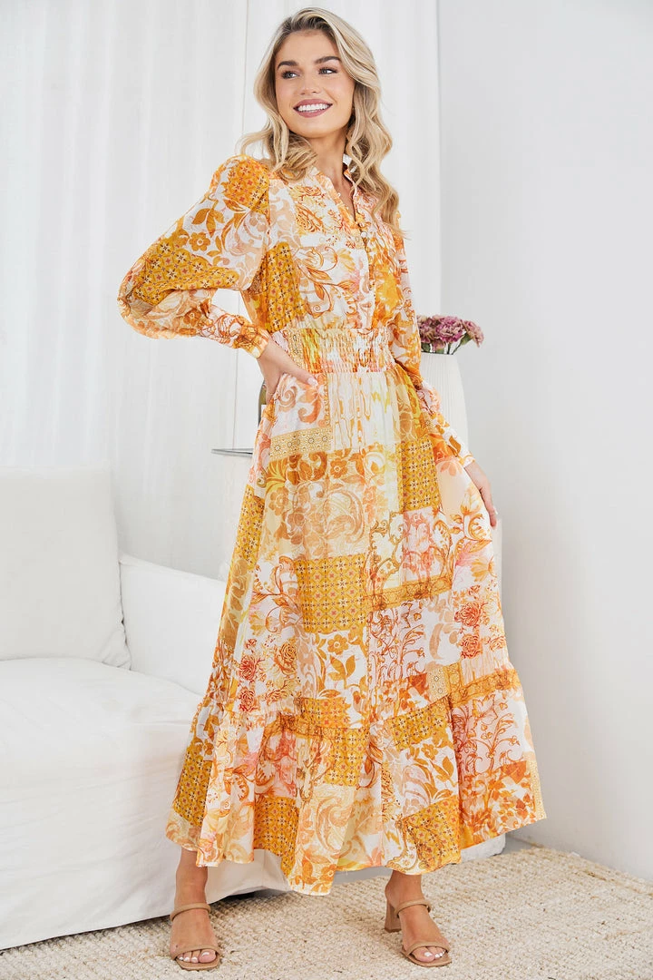 Wild Ginger Tirzanna Dress - Yellow Print CLOTHING 3 Wild Ginger Tirzanna Dress - Yellow Print CLOTHING