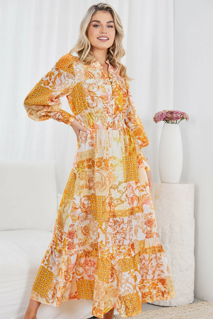 Wild Ginger Tirzanna Dress - Yellow Print CLOTHING 7 Wild Ginger Tirzanna Dress - Yellow Print CLOTHING