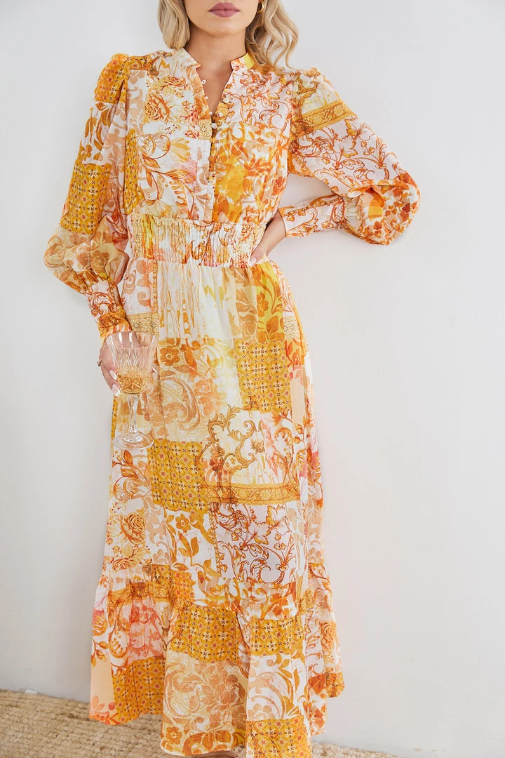 Wild Ginger Tirzanna Dress - Yellow Print CLOTHING 6 Wild Ginger Tirzanna Dress - Yellow Print CLOTHING