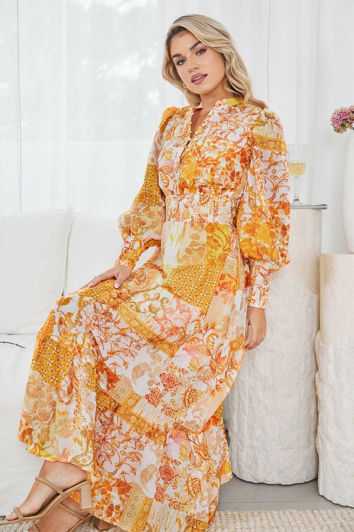 Wild Ginger Tirzanna Dress - Yellow Print CLOTHING 8 Wild Ginger Tirzanna Dress - Yellow Print CLOTHING