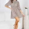 Miracle Fashion CLOTHING Tissuene Dress - Mocha Print