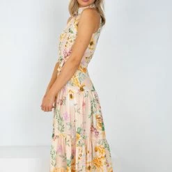 Qtrend Fashion PTY LTD Tobi Dress - Peach Floral CLOTHING 10 Qtrend Fashion PTY LTD Tobi Dress - Peach Floral CLOTHING