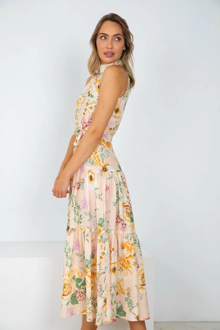 Qtrend Fashion PTY LTD Tobi Dress - Peach Floral CLOTHING 5 Qtrend Fashion PTY LTD Tobi Dress - Peach Floral CLOTHING
