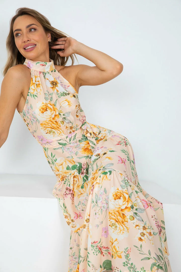 Qtrend Fashion PTY LTD Tobi Dress - Peach Floral CLOTHING 7 Qtrend Fashion PTY LTD Tobi Dress - Peach Floral CLOTHING