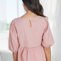 Ebby And I Tonya Top - Dusty Pink CLOTHING