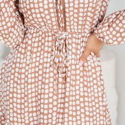 Miracle Fashion Tumanna Dress - Tan Spot 15 Miracle Fashion Tumanna Dress - Tan Spot