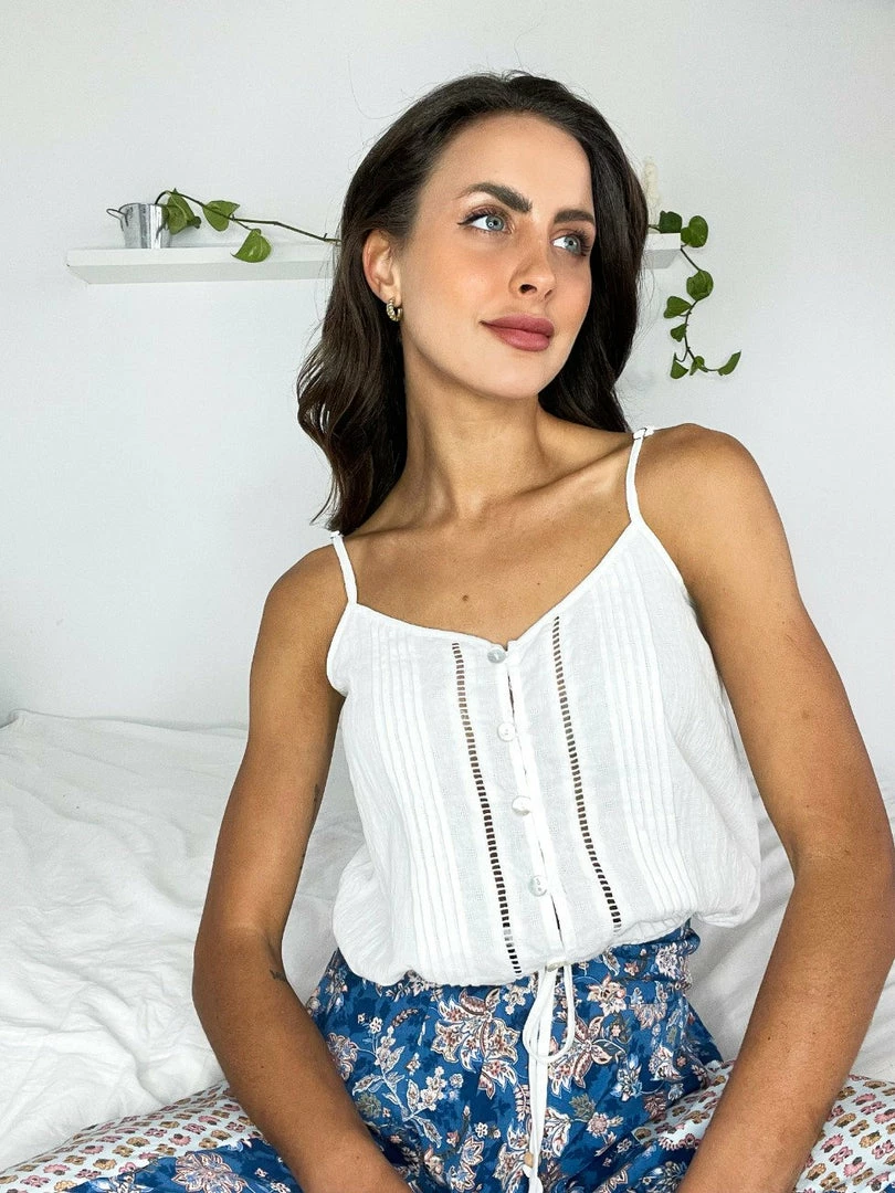 WeLove Fashion Urika Singlet - White CLOTHING 5 WeLove Fashion Urika Singlet - White CLOTHING