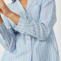 Into Fashion CLOTHING Verga Top - Blue Stripe