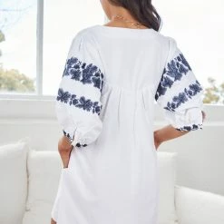 Pink Diamond CLOTHING Viviana Dress - White Print