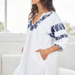 Pink Diamond CLOTHING Viviana Dress - White Print