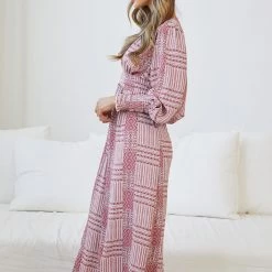Dream House Vivianne Dress - Burgundy Print CLOTHING 11 Dream House Vivianne Dress - Burgundy Print CLOTHING