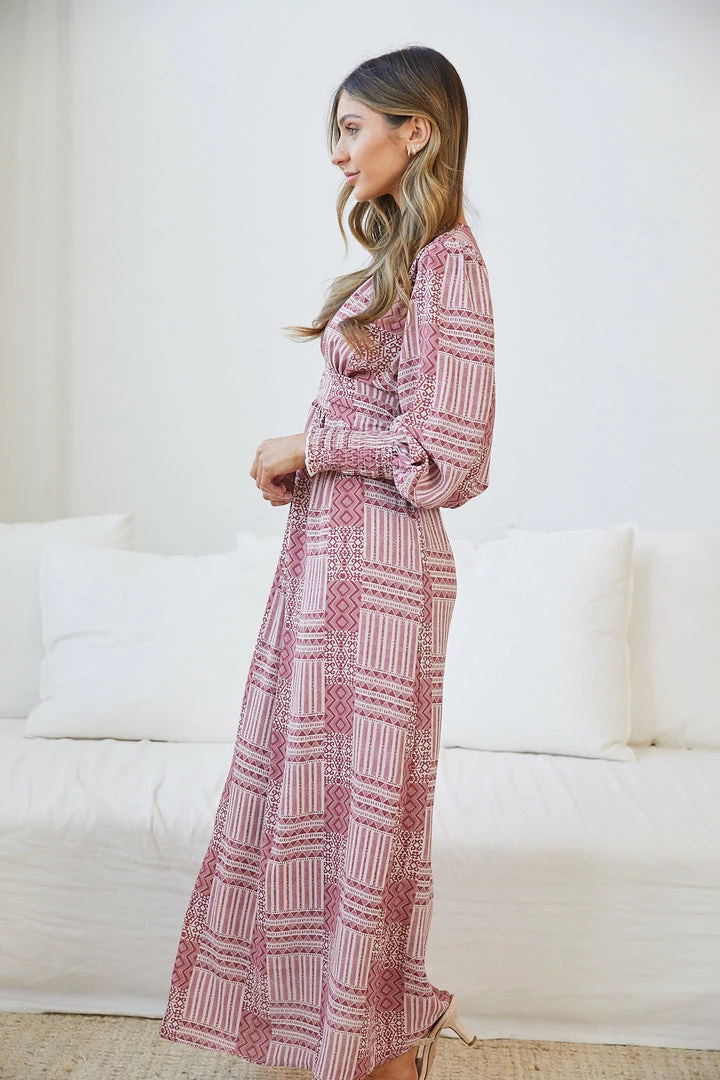 Dream House Vivianne Dress - Burgundy Print CLOTHING 5 Dream House Vivianne Dress - Burgundy Print CLOTHING