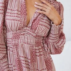 Dream House Vivianne Dress - Burgundy Print CLOTHING 15 Dream House Vivianne Dress - Burgundy Print CLOTHING