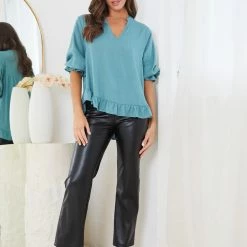 Miracle Fashion Viviette Blouse - Green