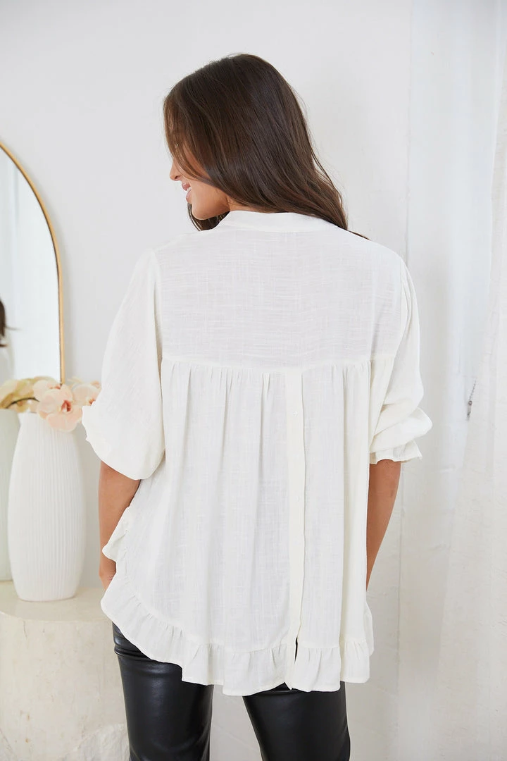 Miracle Fashion Viviette Blouse - White CLOTHING 6 Miracle Fashion Viviette Blouse - White CLOTHING