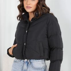 Style Box CLOTHING Vylet Puffer Jacket - Black