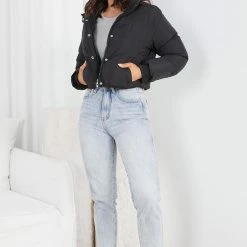 Style Box CLOTHING Vylet Puffer Jacket - Black