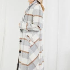 Pink Diamond Wiggins Coat - Grey Print CLOTHING