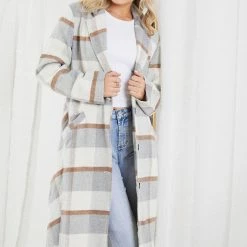 Pink Diamond Wiggins Coat - Grey Print CLOTHING