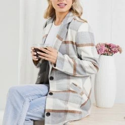 Pink Diamond Wiggins Coat - Grey Print CLOTHING