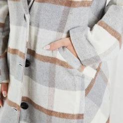 Pink Diamond Wiggins Coat - Grey Print CLOTHING