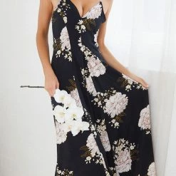 Miracle Fashion Wilhemina Dress - Black Floral CLOTHING
