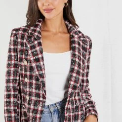 White Closet Winfrey Blazer - Red Check CLOTHING 12 White Closet Winfrey Blazer - Red Check CLOTHING